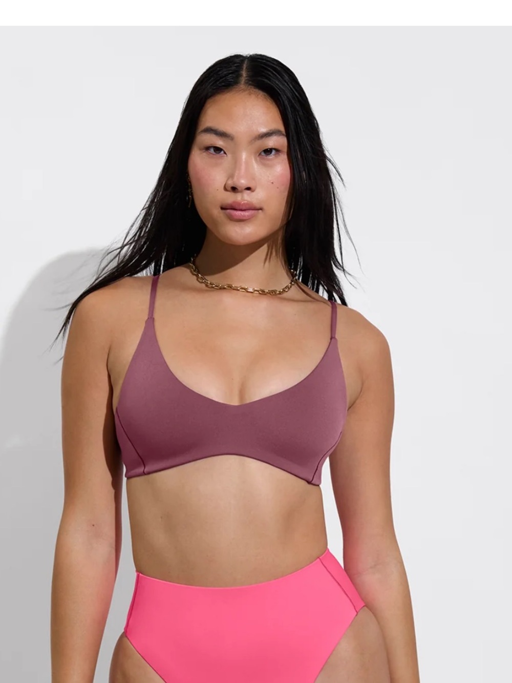 Left On Friday Desert Plum Sunday V-Neck Bikini Top
